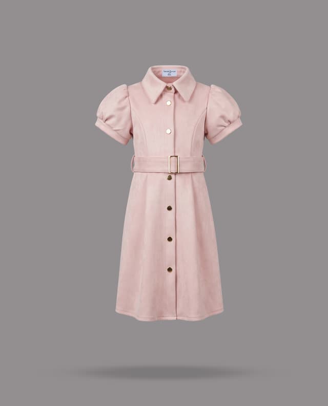 Solid Collared Mini Shirt Dress thumbnail 3