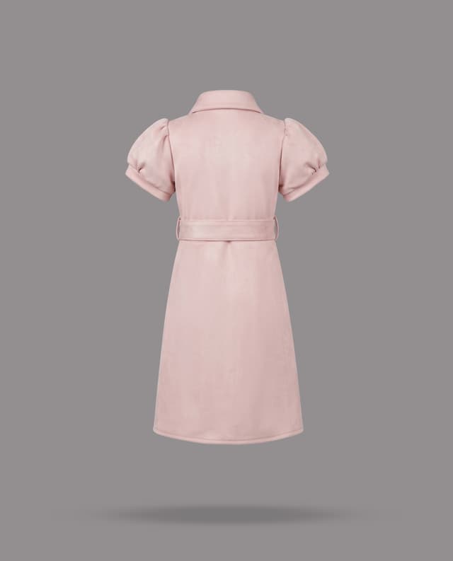 Solid Collared Mini Shirt Dress thumbnail 4