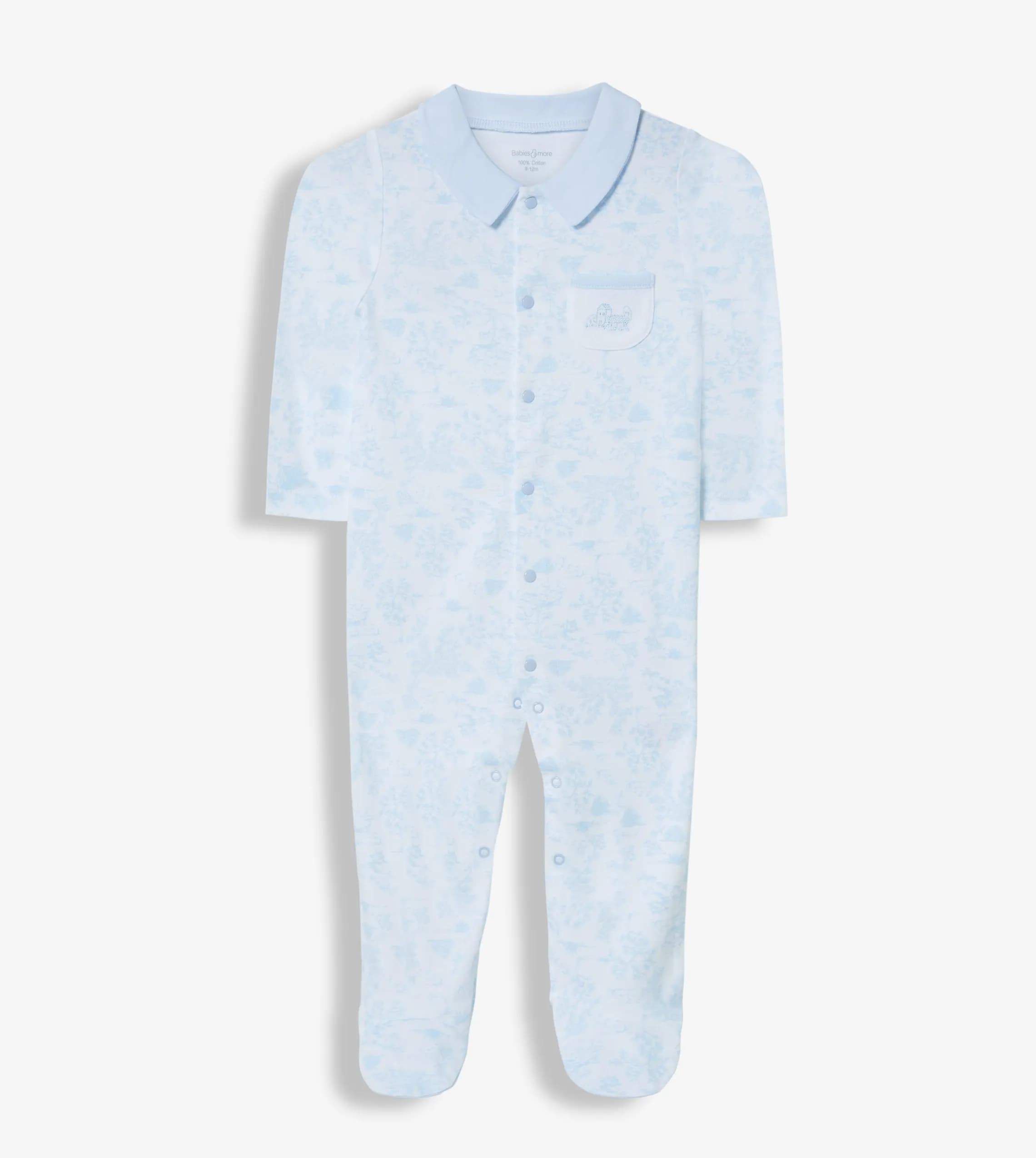 Printed Collar Short Sleeves Sleep Suit