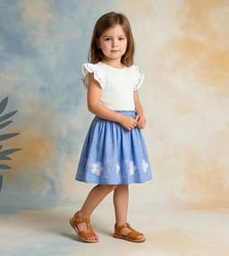 Shortsleeve Knit Woven Dress