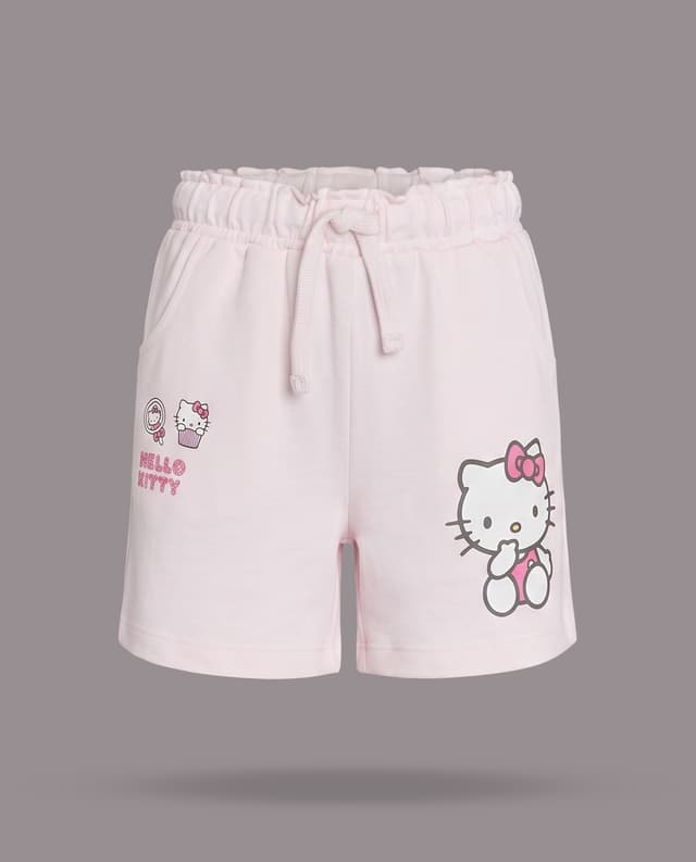 Hello Kitty Print Regular Fit Shorts with Drawstring Waist thumbnail 3