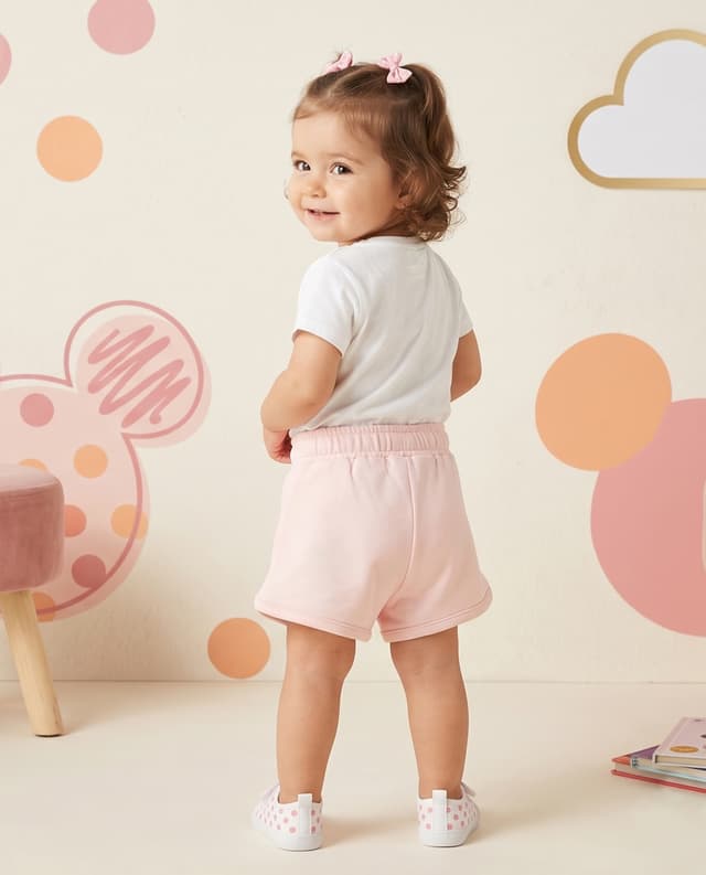 Minnie Mouse Print Regular Fit Shorts with Drawstring Waist thumbnail 2