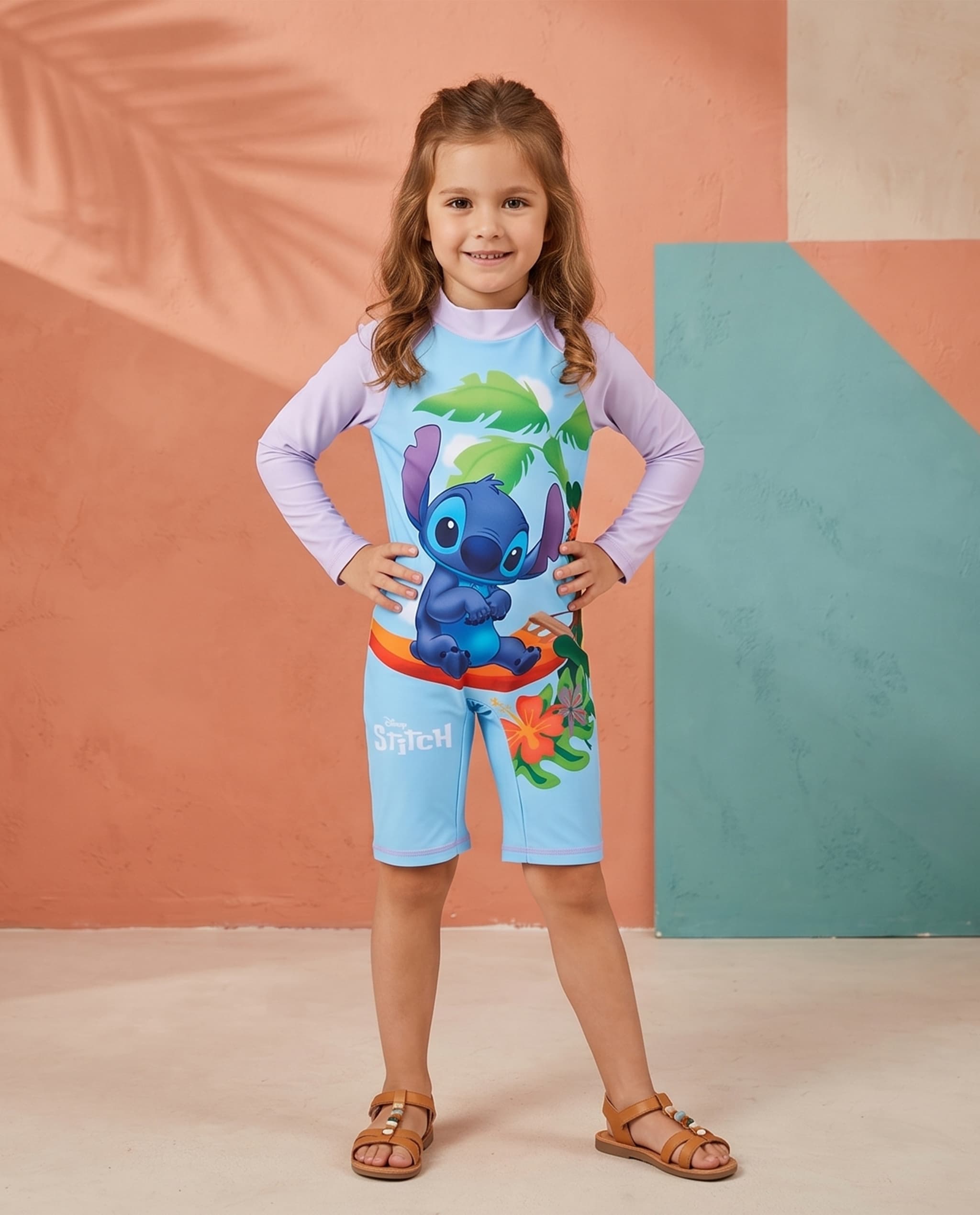 Stitch Long Sleeve Legged Swimsuit
