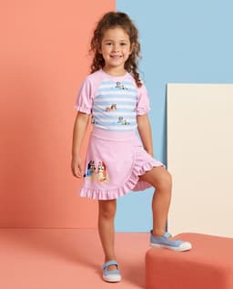 Poly Spandex Girls Short Sleeve Swim Set