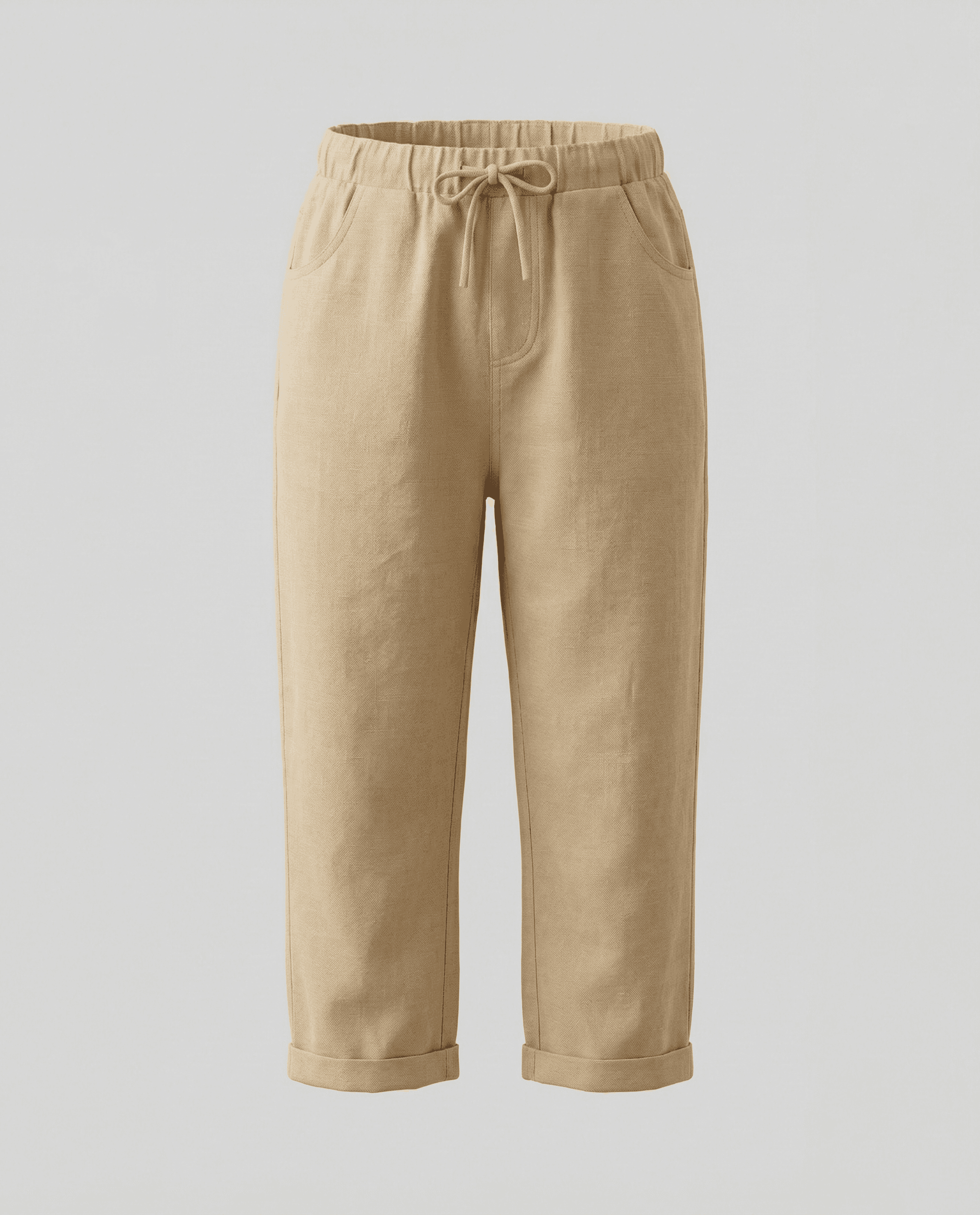 Textured Drawstring Waist Pants