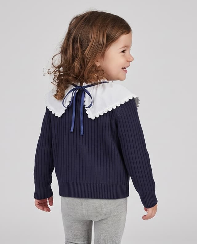 Ribbed Collared Cardigan thumbnail 2