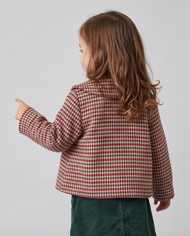 Houndstooth Bow Detail Long Sleeves Jacket thumbnail 2