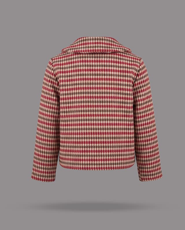 Houndstooth Bow Detail Long Sleeves Jacket thumbnail 4