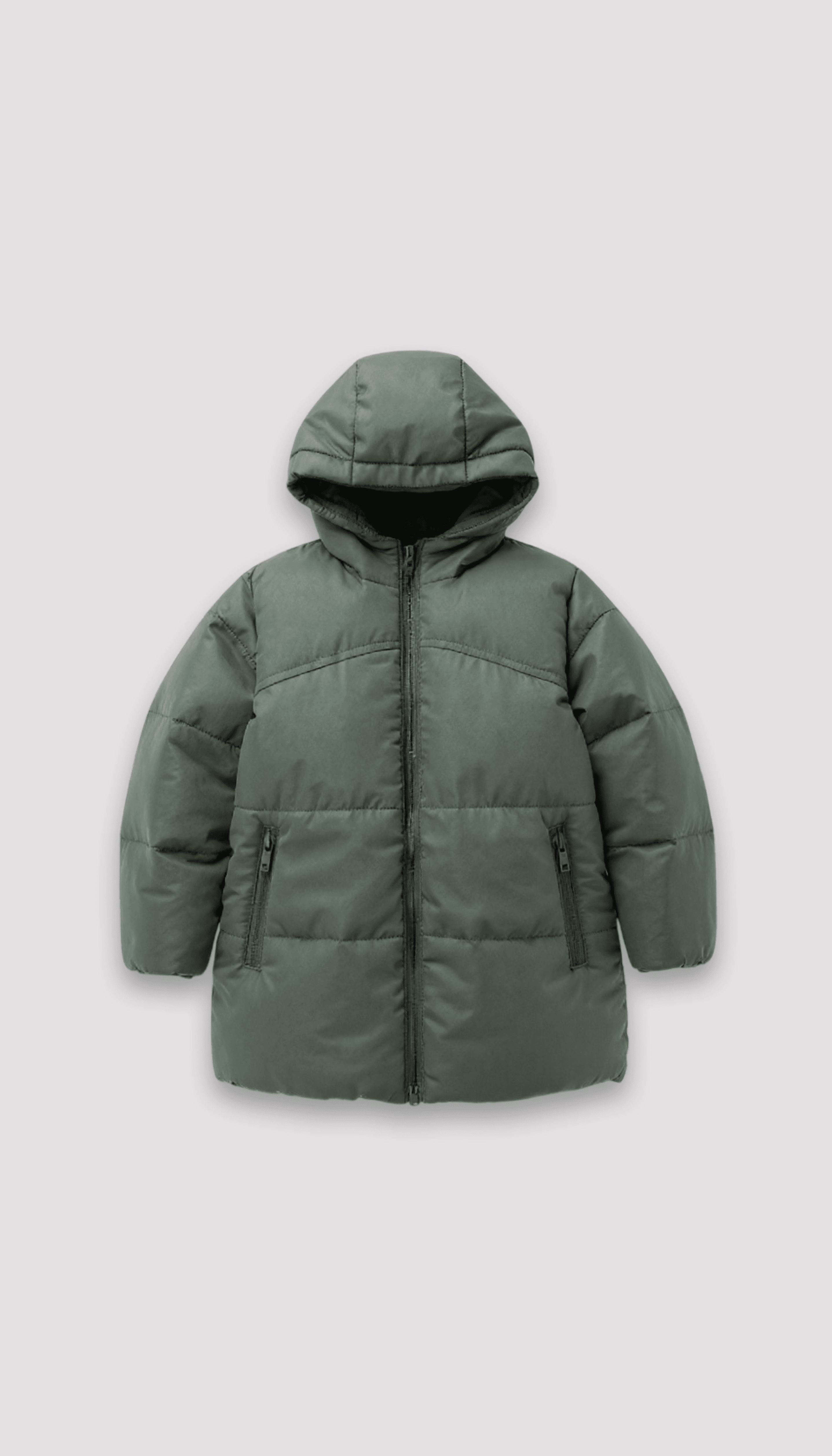 Babies and More Long Sleeves Padded Collar Jacket - Dark Green