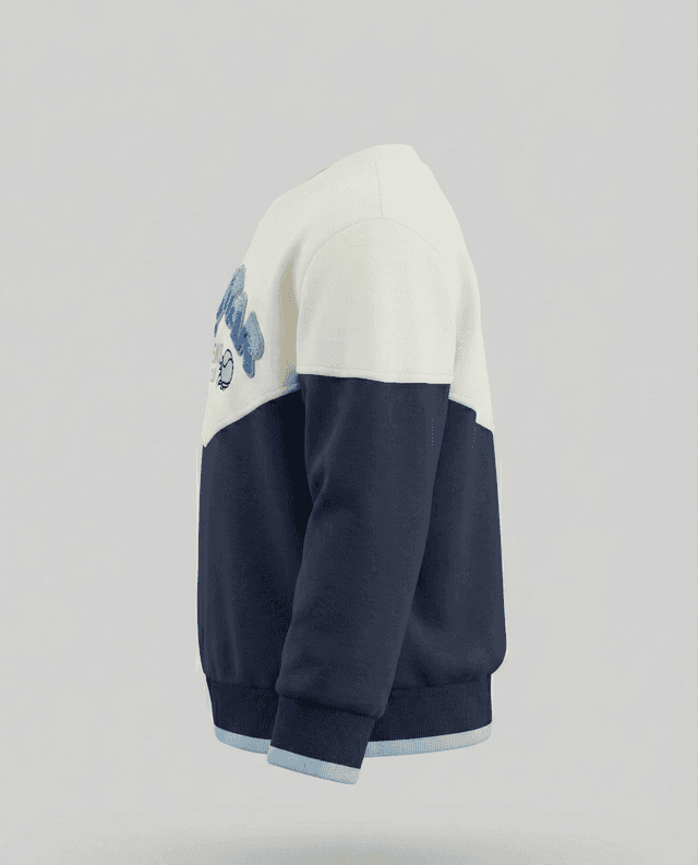 Casual 100%  Cotton Casual 100% Cotton Color Block Crew Neck Sweatshirt thumbnail 2