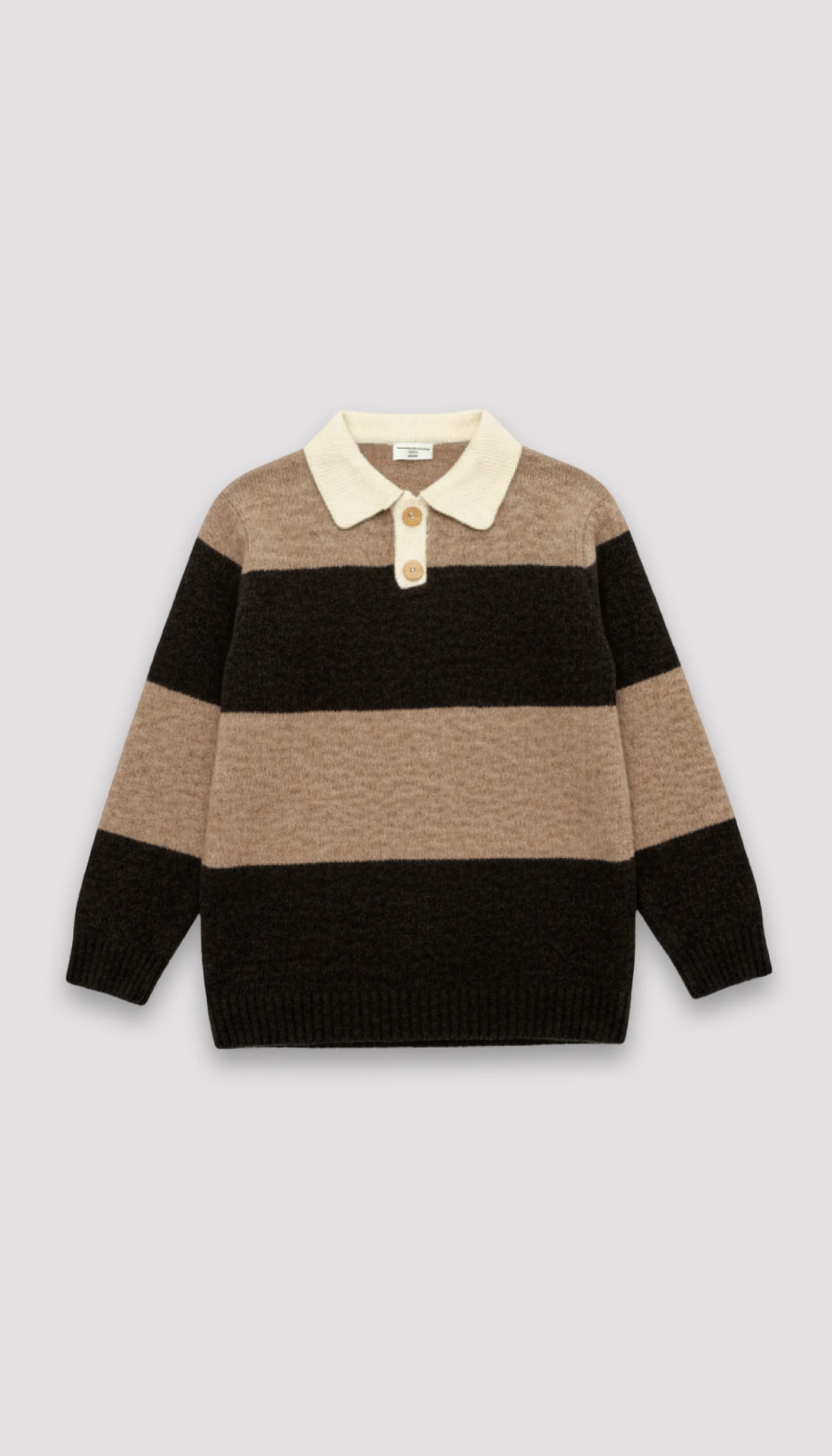 Casual 95% Polyester 5% Elastane Striped Collar Sweater