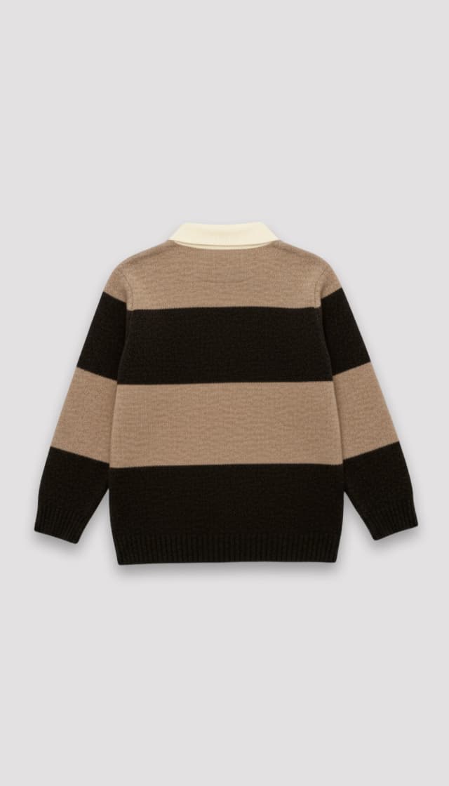 Casual 95% Polyester 5% Elastane Striped Collar Sweater thumbnail 2