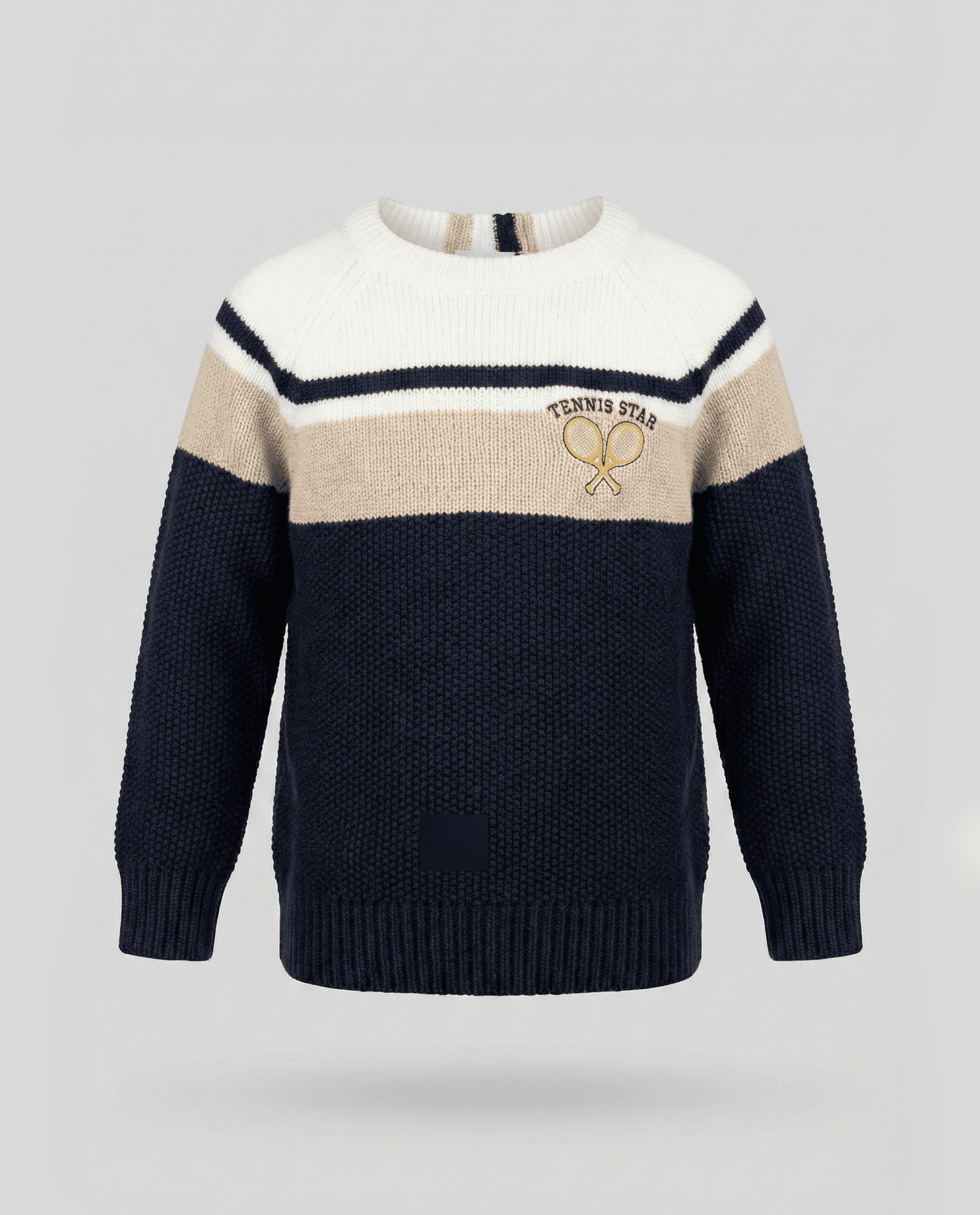 Babies and More Long Sleeves Sweater - Beige, Navy