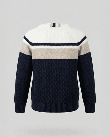Babies and More Long Sleeves Sweater - Beige, Navy thumbnail 2
