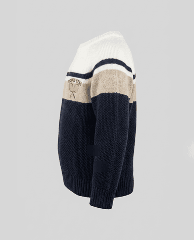 Babies and More Long Sleeves Sweater - Beige, Navy thumbnail 3
