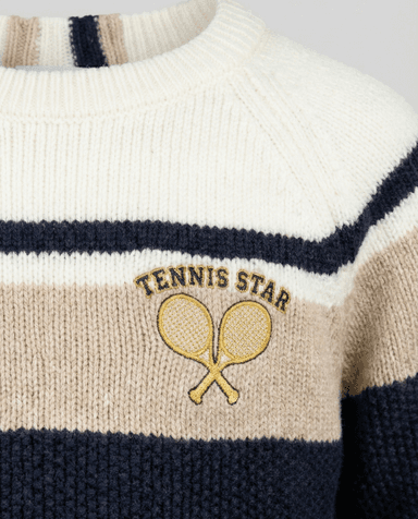 Babies and More Long Sleeves Sweater - Beige, Navy thumbnail 5