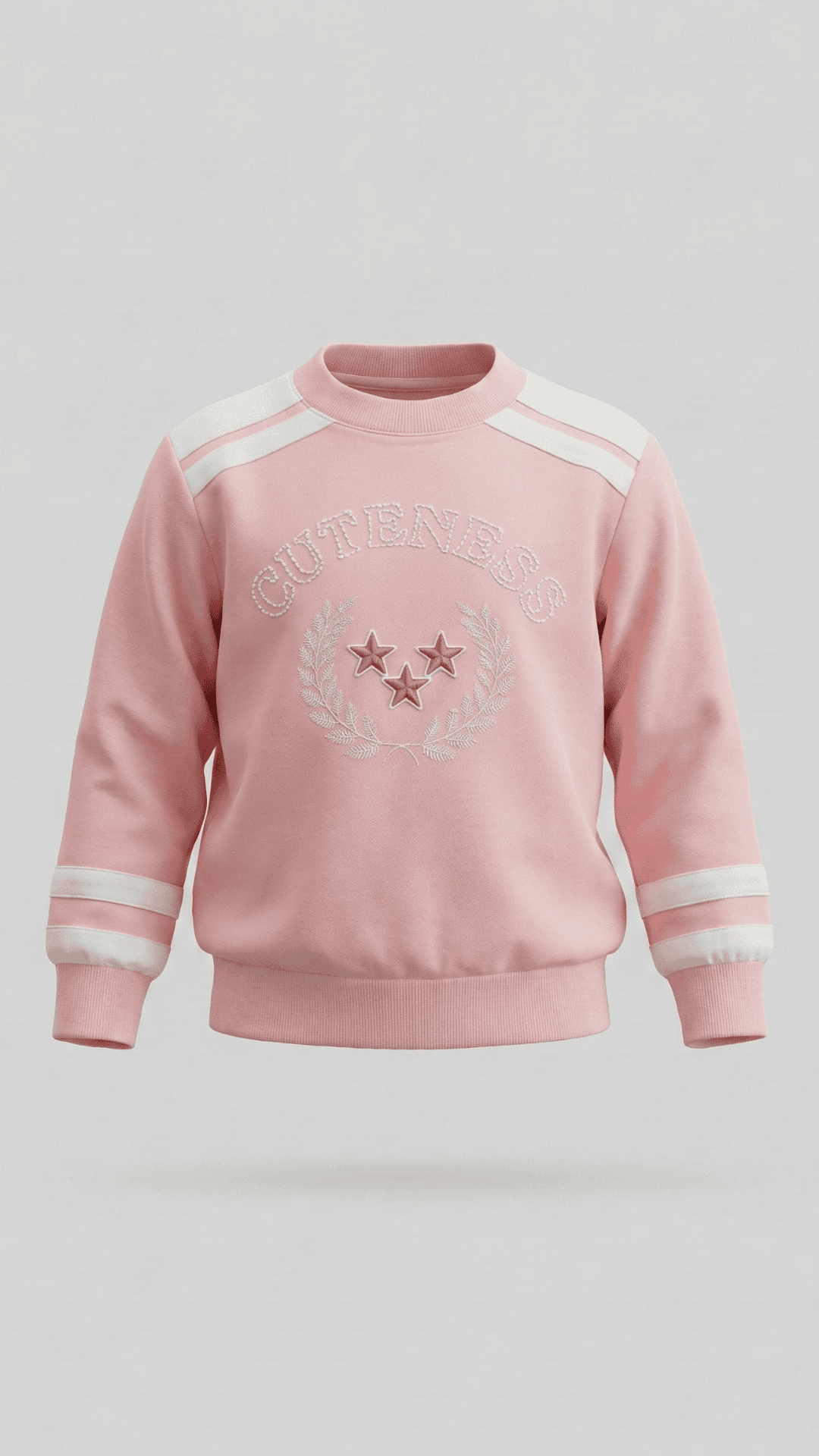 Casual 88% Cotton 12% Polyester Embroidered Crew Neck Sweatshirt