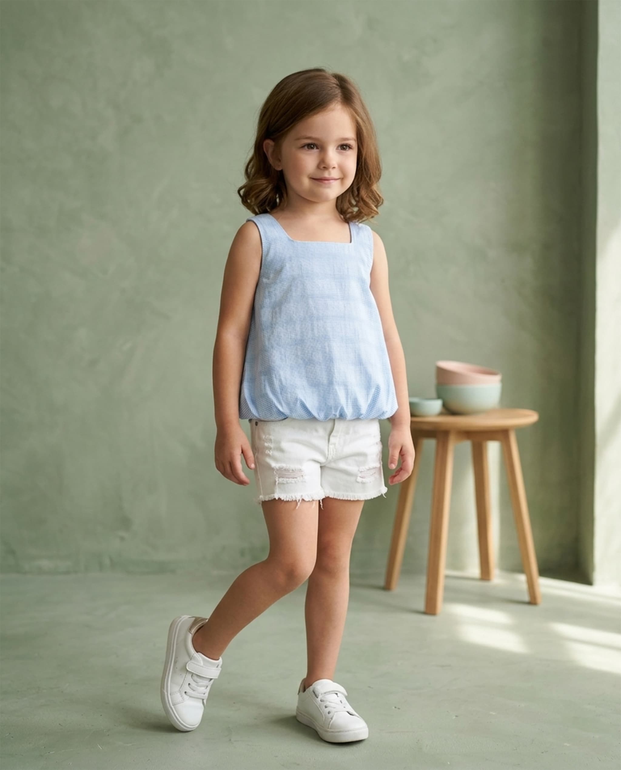 Solid Sleeveless Top with Square Neck