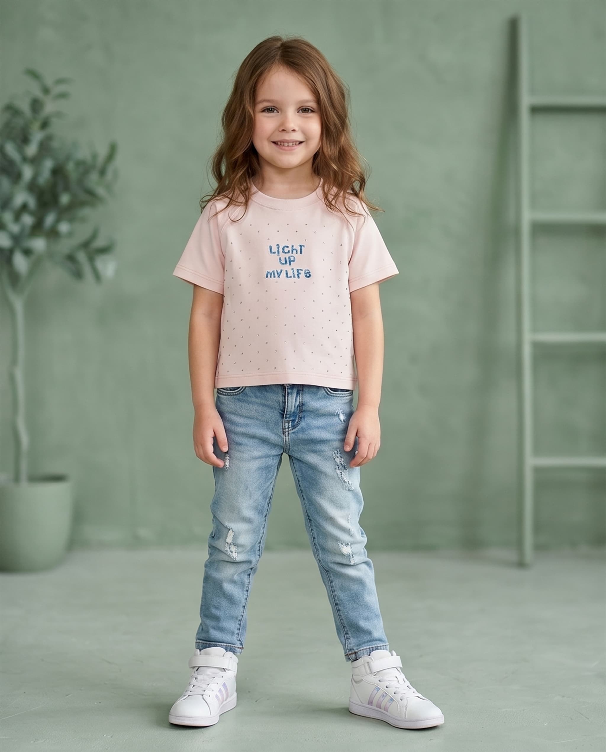 Printed T-Shirt with Crew Neck and Short Sleeves