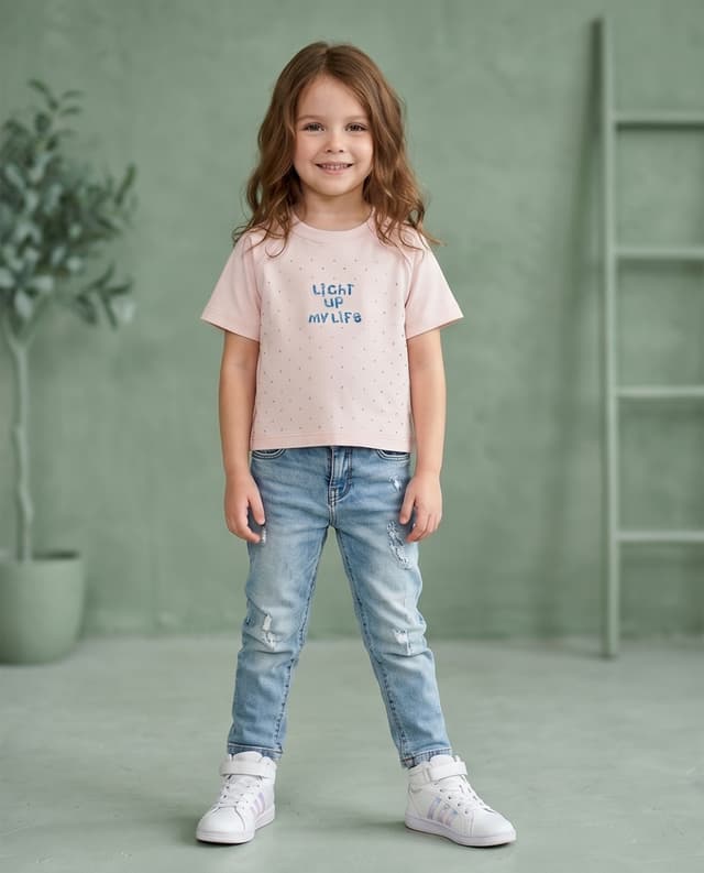 Printed T-Shirt with Crew Neck and Short Sleeves thumbnail 1