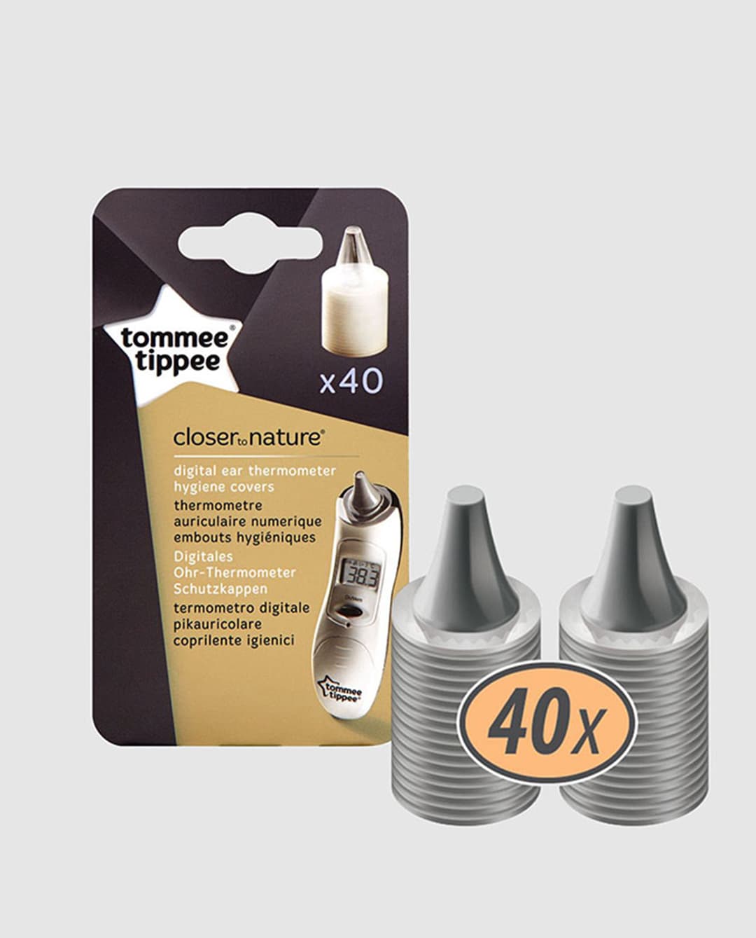 Tommie Tippee Digital Ear Thermometer Hygiene Covers 40 Refills - Multicolor