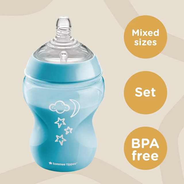 Tommee Tippee - Closer To Nature Baby Bottle Kit - Blue Stars thumbnail 3