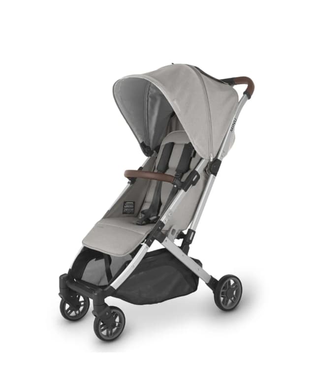 Babies & more UPPAbaby Minu V2 Stroller - Lightweight Compact Stroller for Travel- Grey Melange - Charcoal with Silver Frame and Chestnut Leather - Multicolor thumbnail 1