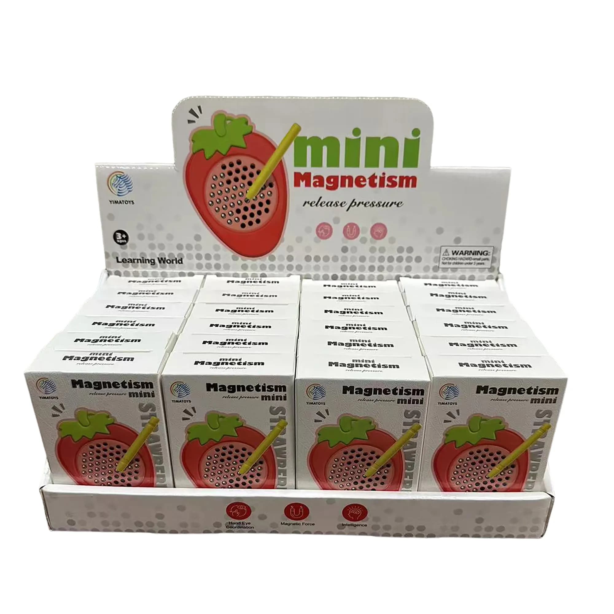 Babies & more Strawberry Magnetic Drawing Board Keychain - Travel Toy For Kids 3+ - Multicolor