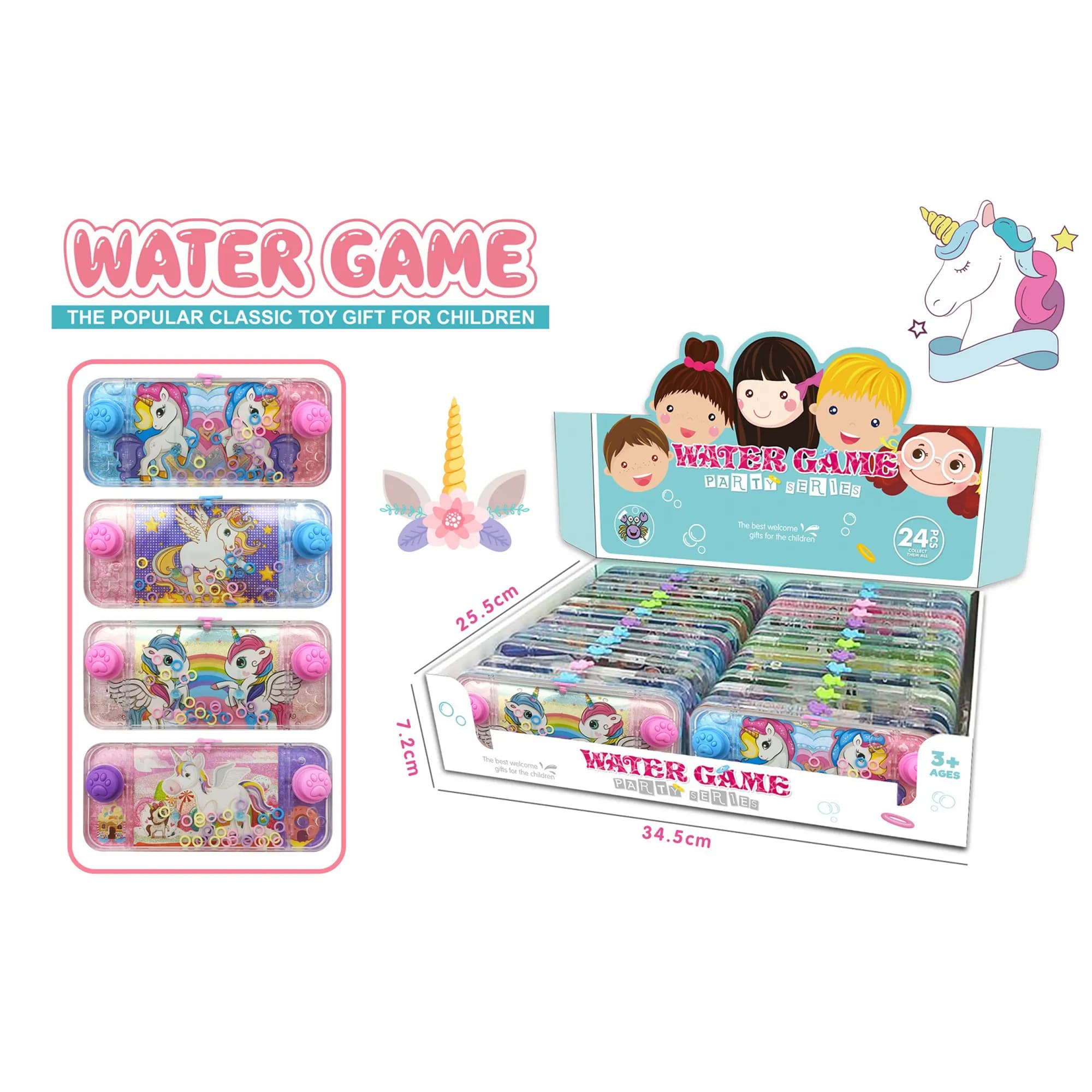 Babies & more Unicorn Handheld Water Ring Toss Game Toy (1 Pc) - Multicolor